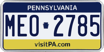 PA license plate MEO2785