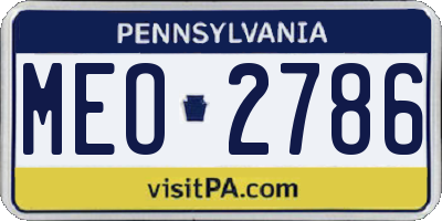 PA license plate MEO2786