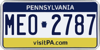 PA license plate MEO2787