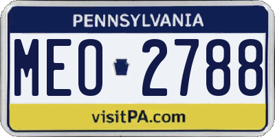 PA license plate MEO2788