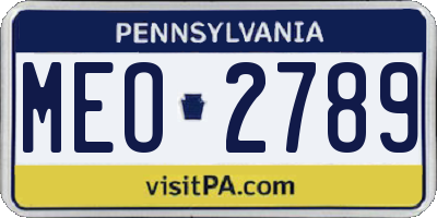 PA license plate MEO2789