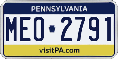 PA license plate MEO2791