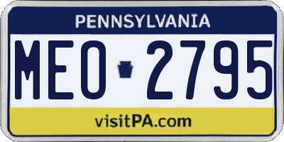 PA license plate MEO2795
