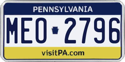 PA license plate MEO2796
