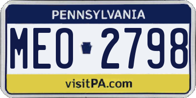 PA license plate MEO2798