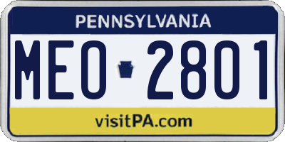 PA license plate MEO2801
