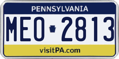 PA license plate MEO2813