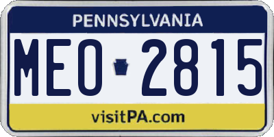 PA license plate MEO2815