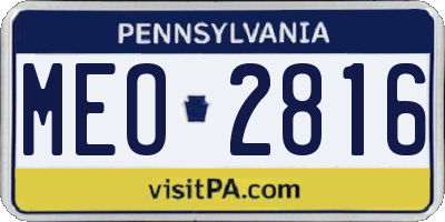 PA license plate MEO2816