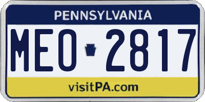 PA license plate MEO2817
