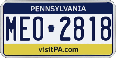 PA license plate MEO2818