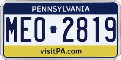 PA license plate MEO2819
