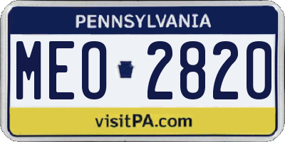 PA license plate MEO2820