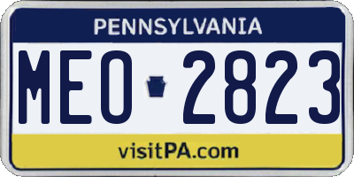 PA license plate MEO2823