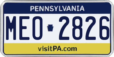 PA license plate MEO2826