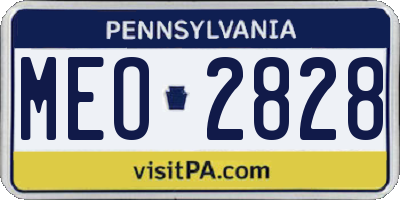 PA license plate MEO2828