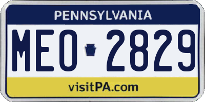 PA license plate MEO2829