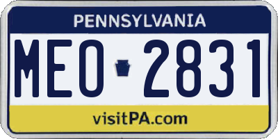 PA license plate MEO2831