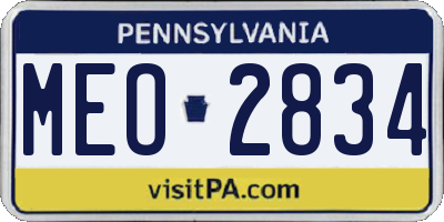PA license plate MEO2834
