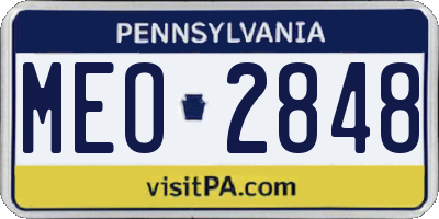 PA license plate MEO2848