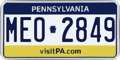 PA license plate MEO2849