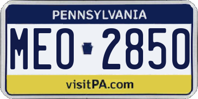 PA license plate MEO2850