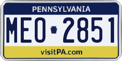 PA license plate MEO2851