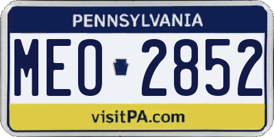 PA license plate MEO2852