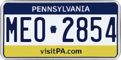 PA license plate MEO2854
