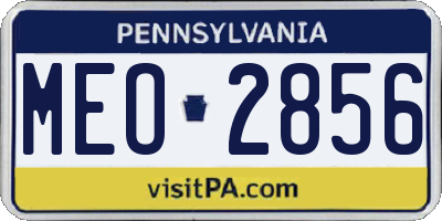 PA license plate MEO2856