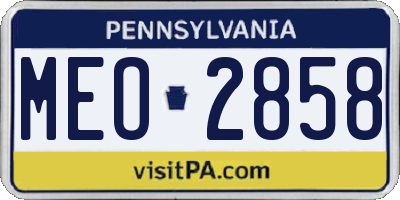 PA license plate MEO2858