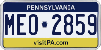 PA license plate MEO2859