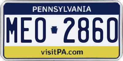 PA license plate MEO2860