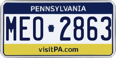 PA license plate MEO2863