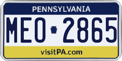 PA license plate MEO2865