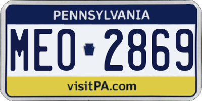 PA license plate MEO2869