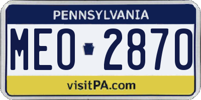 PA license plate MEO2870