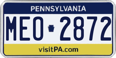 PA license plate MEO2872