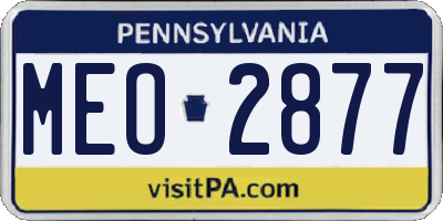 PA license plate MEO2877