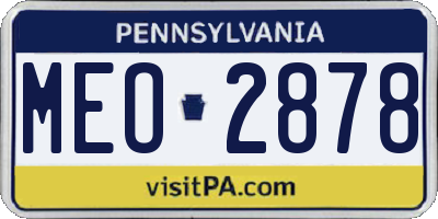 PA license plate MEO2878
