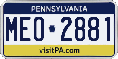 PA license plate MEO2881