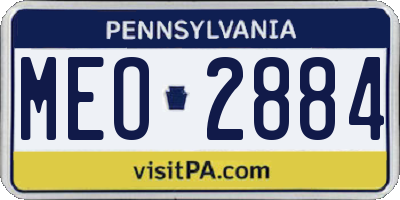 PA license plate MEO2884
