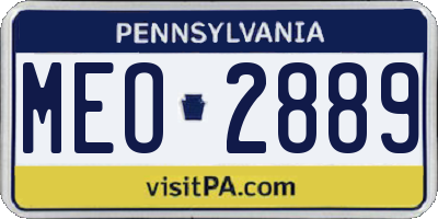 PA license plate MEO2889