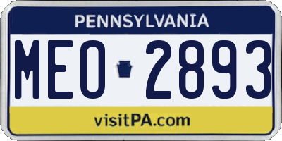 PA license plate MEO2893