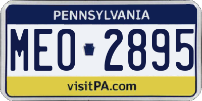 PA license plate MEO2895