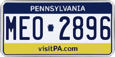 PA license plate MEO2896
