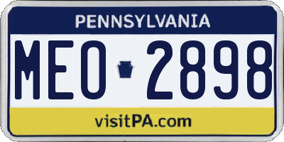 PA license plate MEO2898