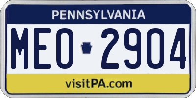 PA license plate MEO2904