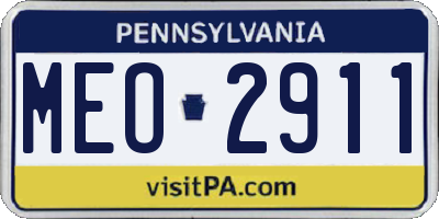 PA license plate MEO2911
