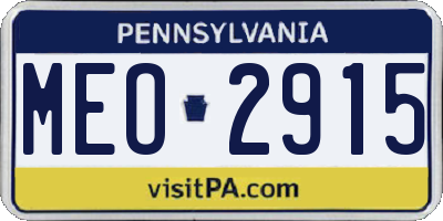 PA license plate MEO2915